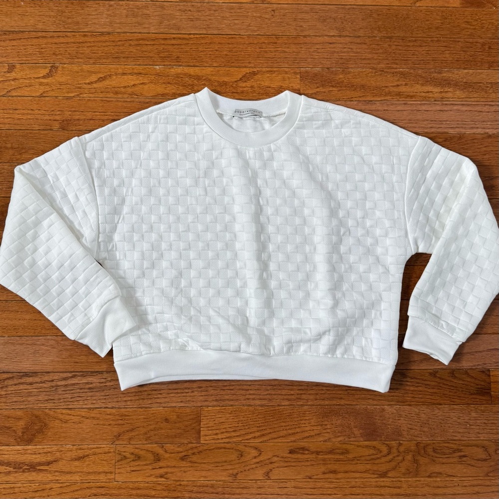 Paper Crane White Textured Women's Sweater Size S